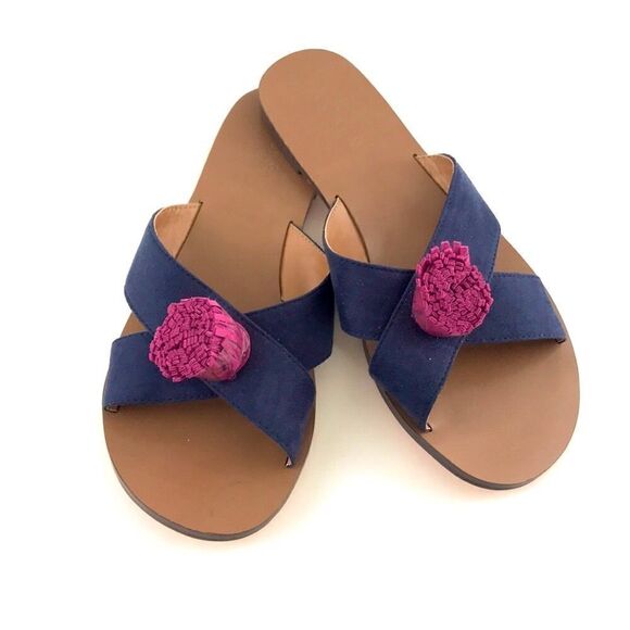 J CREW pompom sandals (NWOT) - Picture 2 of 6